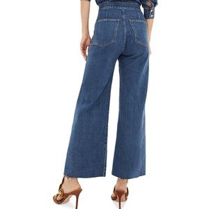Grant Patch Pocket High Rise Ankle Wide Leg Jeans in Lakewood